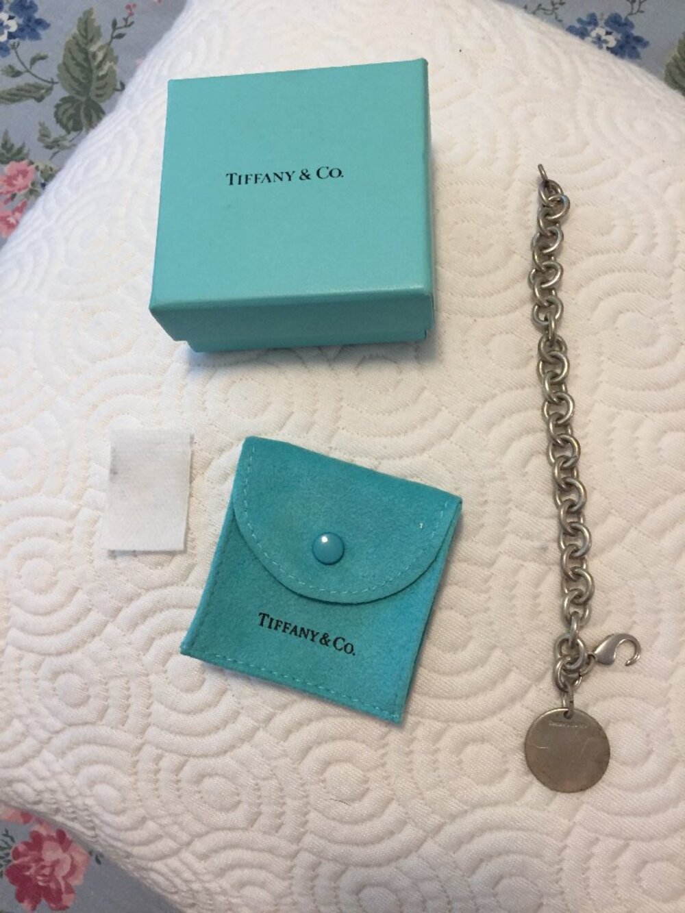 Tiffany & Co. 35.9 Grams Round Tag Link Bracelet Sterling Silver DAMAGE! READ*